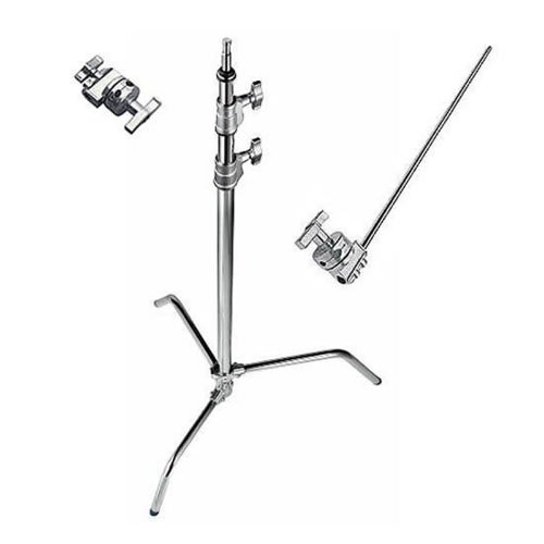 Heavyduty Stainless Steel Backdrop Light Turtle Base C-stand + Hold Arm Grip Head