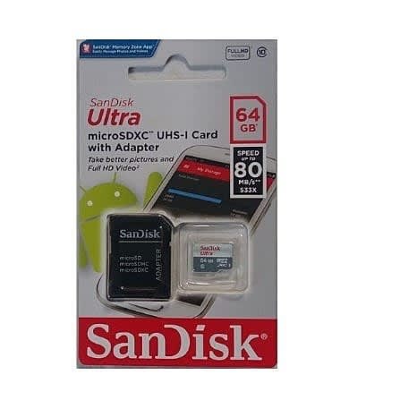 Ultra 64gb Micro-sd 80mbps Memory Card & Adapter
