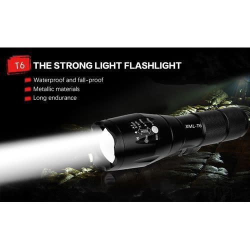 T6 Flaslights 5-mode 8000lm Aluminum Waterproof Zoomable Led Flashlight