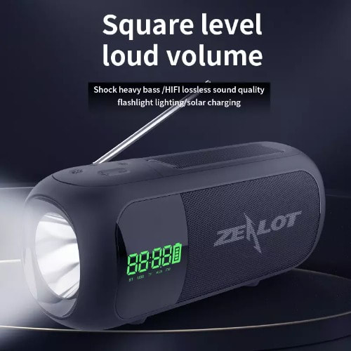A5 Solar  Wireless Speaker/fm Radio With Torch Light