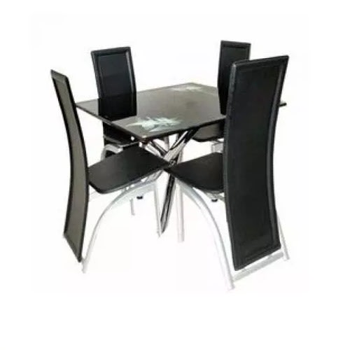 Dining Table With 4 Dining Seater - Black