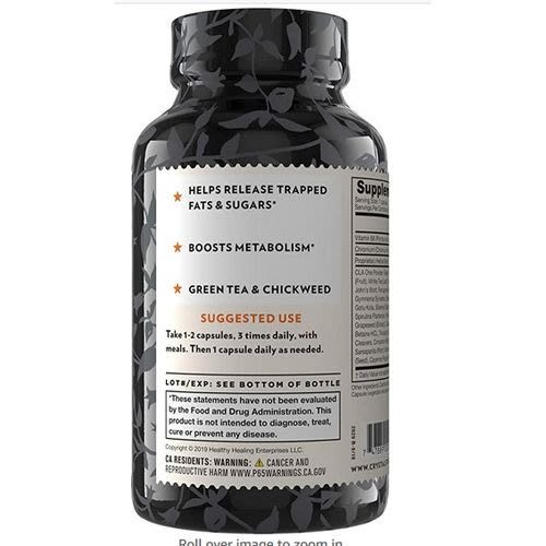 Fat & Sugar Detox - 60 Caps - Diet Cleanse & Metabolism Boost