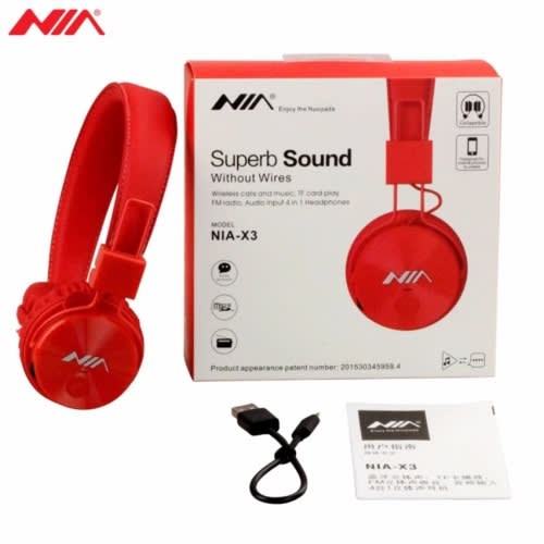 Super Quality Sound Wireless Headphones With SD Slot - Red