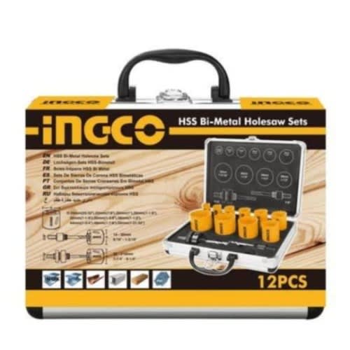 Ingco -Bi-metal Hole Saw Set With Case -  12 Pieces