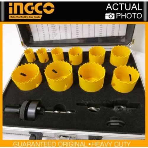 Ingco -Bi-metal Hole Saw Set With Case -  12 Pieces
