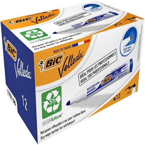 Velleda Pocket Bullet Marker 1701 - Eco Box - 12 Pieces - Blue