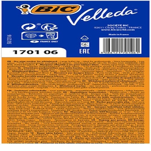 Velleda Pocket Bullet Marker 1701 - Eco Box - 12 Pieces - Blue