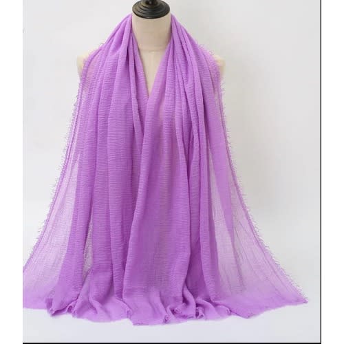 Plain Cotton Handmade Scarf - Lilac