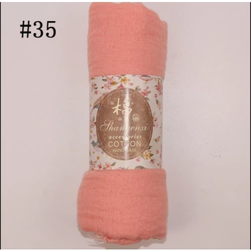 Plain Cotton Handmade Scarf - Peach