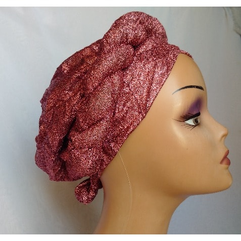 Bedazzled Stylish Twist Design Turban Cap - Onion Purple
