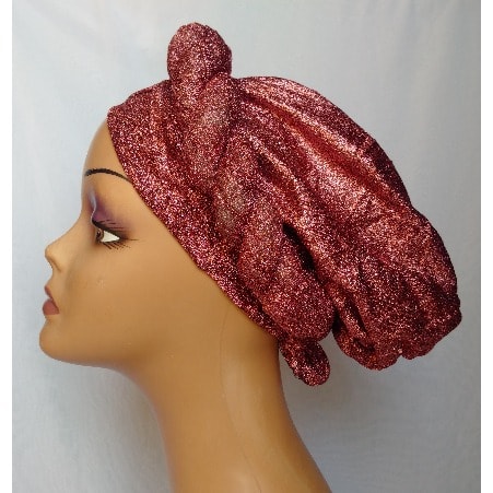 Bedazzled Stylish Twist Design Turban Cap - Onion Purple