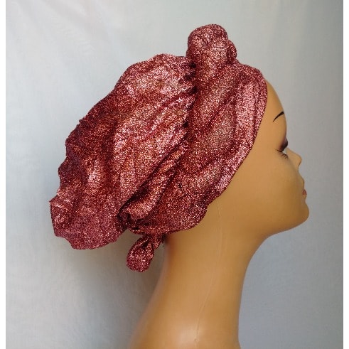 Bedazzled Stylish Twist Design Turban Cap - Onion Purple