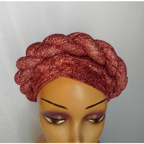 Bedazzled Stylish Twist Design Turban Cap - Onion Purple