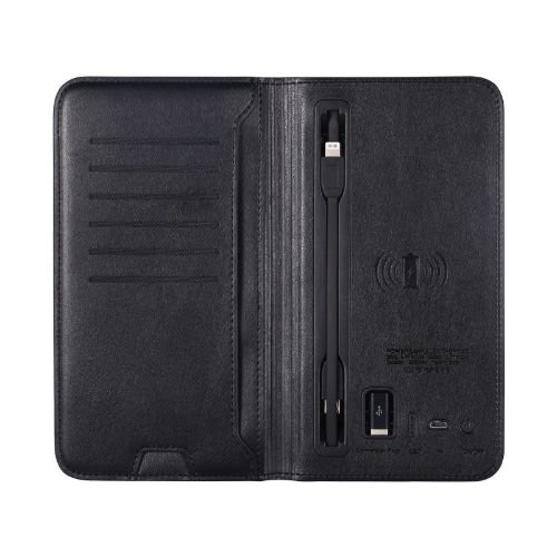 Wallet With Power Bank - Black