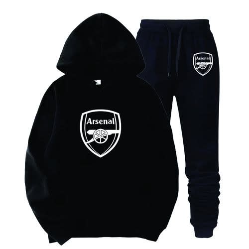 Arsenal Prints Hoodie And Joggers - Black