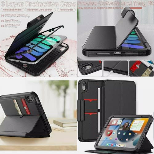 Shockproof Armor Defender Smart Flip Case For Ipad Mini 6