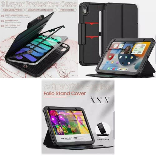 Shockproof Armor Defender Smart Flip Case For Ipad Mini 6