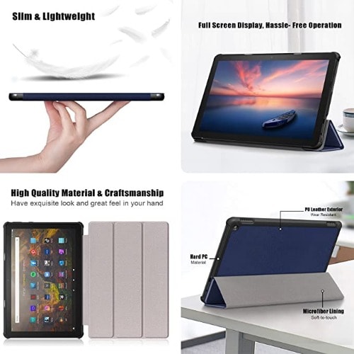 Tri-pod Stand Case Cover Pouch For Amazon Fire Hd 10 & Fire Hd 10 Plus