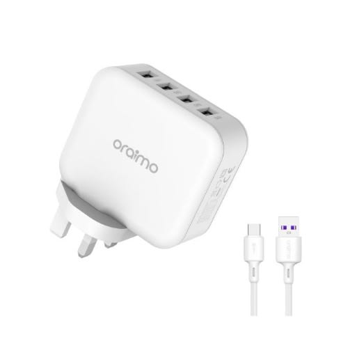 5.1a Fast Charger + Fast Cable, 4- Usb Port Output