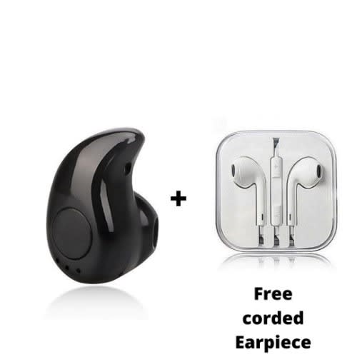Wireless Bluetooth Earpiece Plus Free Corded Earphone