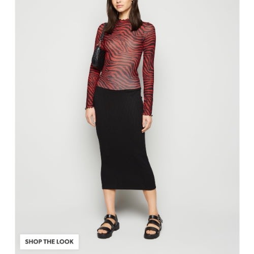 Long Sleeve Animal Thick N Thin Stripe Top - Wine/Black