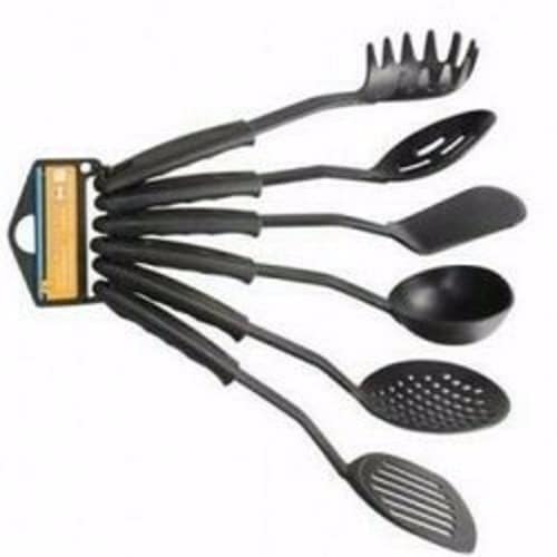 Non Stick Serving  Spoon - Black - 6 Pieces