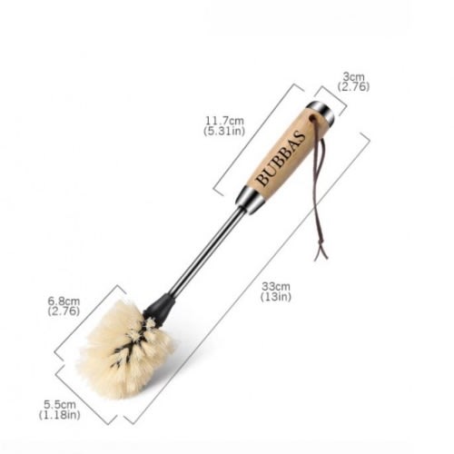 Eco Friendly Long Bamboo Bottle Brush With Free Long Straw Brush
