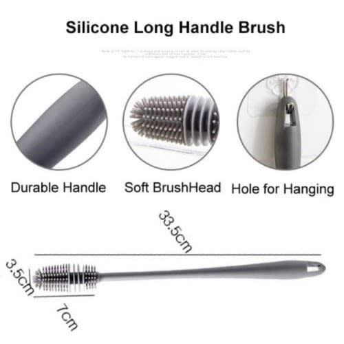 Silicone Long Handle Bottle & Glass Cleaning Brush