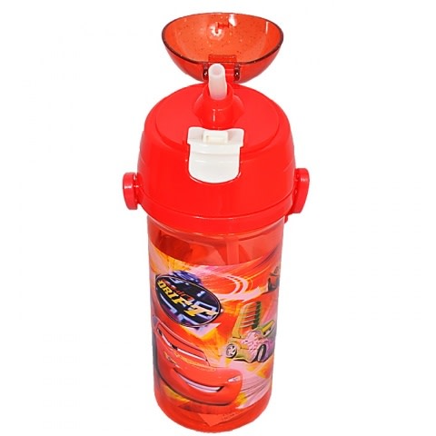 Cars Transparent Plastic Water Bottle - Red