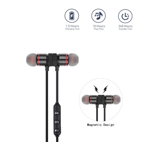 Bluetooth Super Bass Magnetic Wireless Neckband With Mic For All Phones