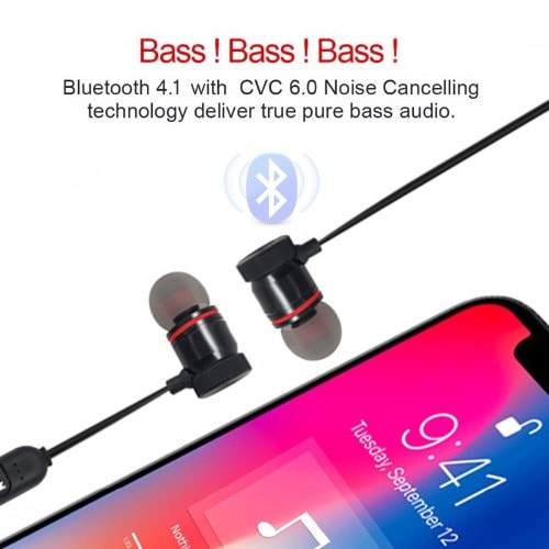 Bluetooth Super Bass Magnetic Wireless Neckband With Mic For All Phones