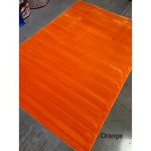 5 By 7ft Plain Center Rug - Orange