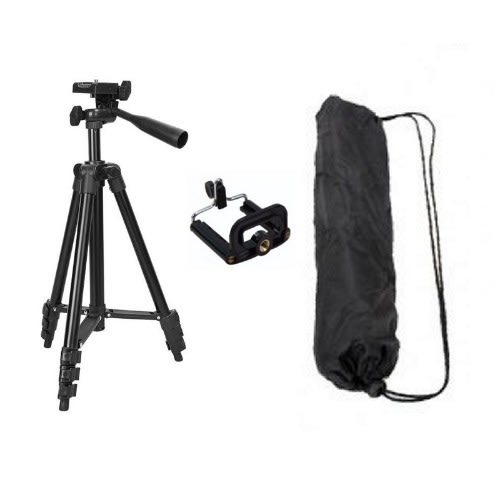 31210 Video Camera Camcorder Mobile Tripod With Phone Holder & Carry Bag