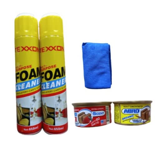 2Pcs Texxon Foam Cleaner-650ml  - Free Towel & 2pcs Air Freshener