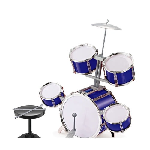 5 In 1 Jazz Drum With Stool - Blue