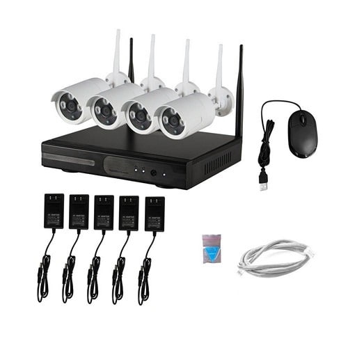 4Channel H.264 Wireless NVR With 4 IP Cameras Kit