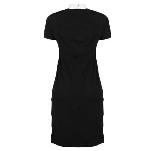 White Bow Necktie  Dress - Black
