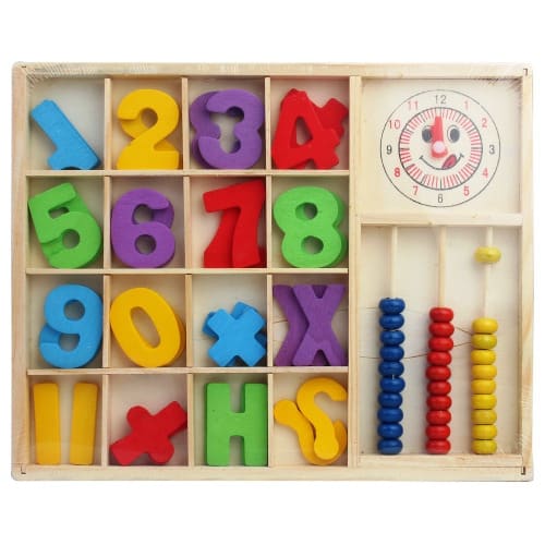 Wooden Computation Study Box For Basic Math Calculations For Children Ages 3+ Years
