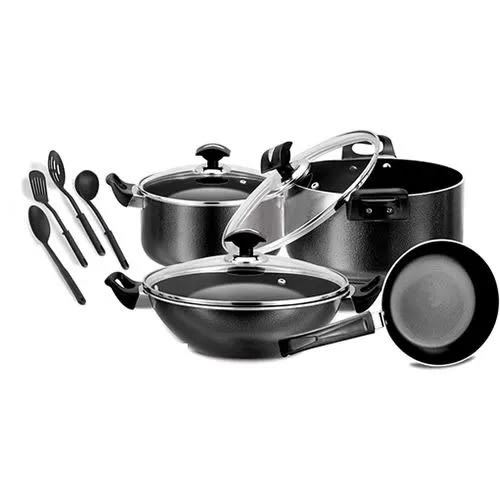 Non-stick Cookware Set With Glass Lids -11 Piece