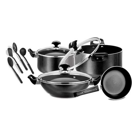 Non-stick Cookware Set With Glass Lids -11 Piece
