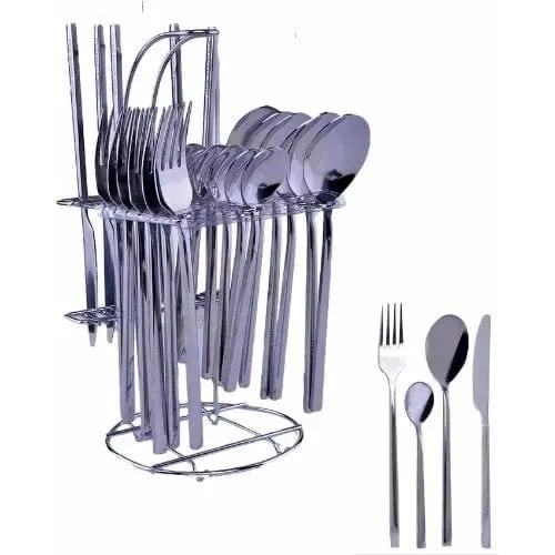 Stainless Steel Cutlery Set - 24 Pieces - Silver