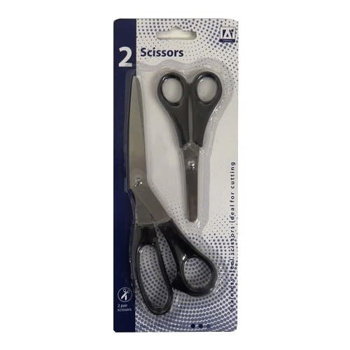 Stainless Steel Scissors  - 2 Pack 8" And 4" Black