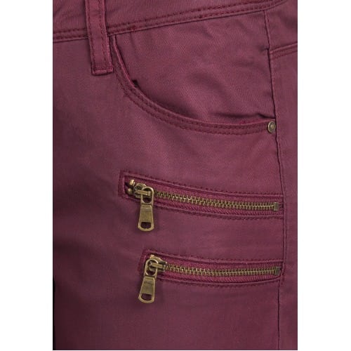Ladies Multi Zip Waxed Trousers