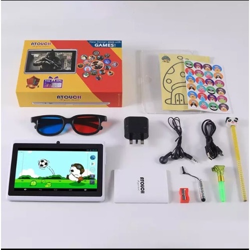 Android 6.1 Educational Tablet For Kids ( Pre-installed App, Games, Rhymes)- Blue Pouch