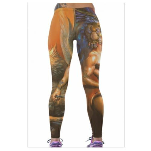 3D Mythology Print Gym Leggings - Multicolour