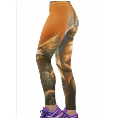 3D Mythology Print Gym Leggings - Multicolour