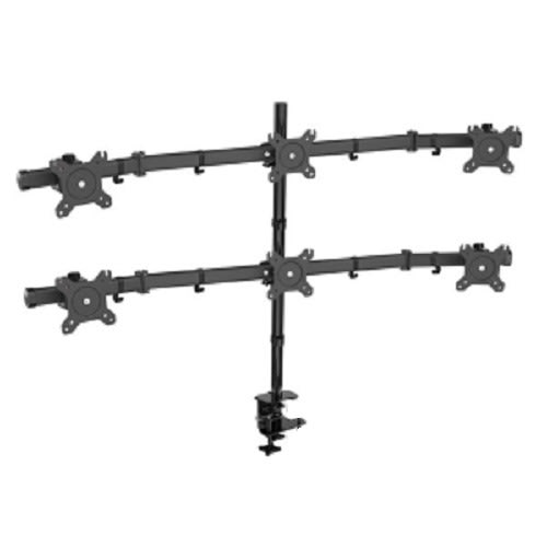 Adjustable Computer TV Six Monitor Holder Arm Desk Mount  Clamp Stand