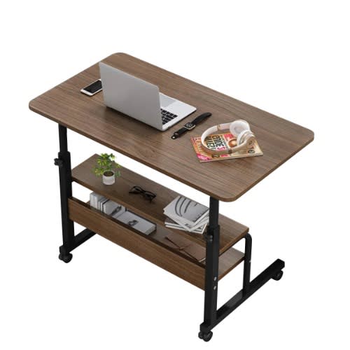 2 Layers Adjustable Laptop Stand Study Desk - Dark Brown