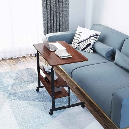 2 Layers Adjustable Laptop Stand Study Desk - Dark Brown