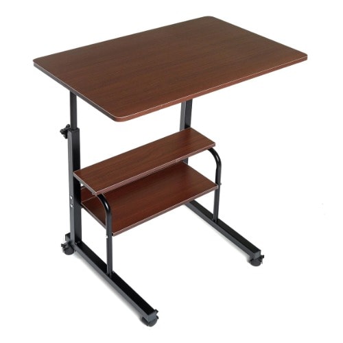 2 Layers Adjustable Laptop Stand Study Desk - Dark Brown